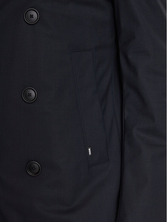 BOSS Boss Płaszcz P-Hyde-Peacoat-233 50498100 Granatowy Slim Fit