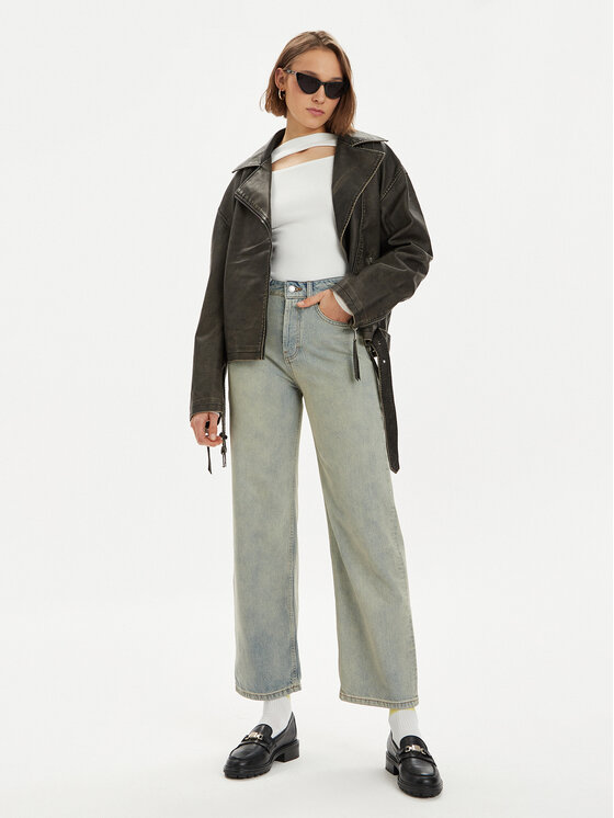 Gina Tricot Gina Tricot Jakna od imitacije kože 21998 Crna Oversize
