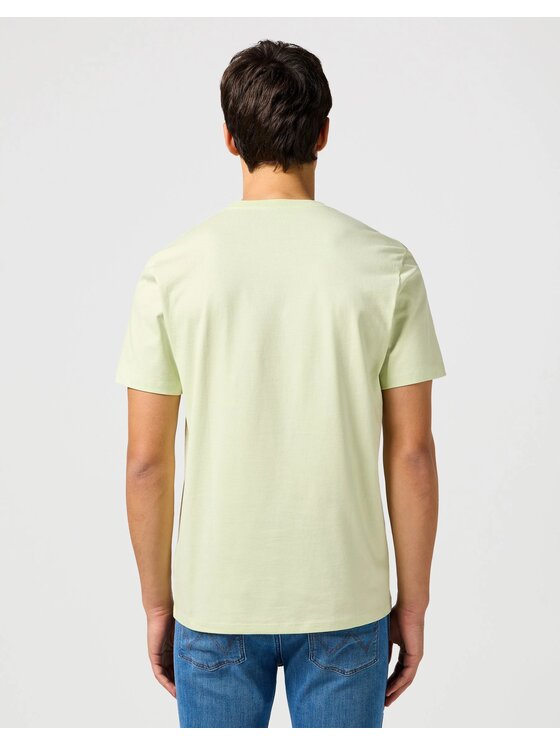 Wrangler Wrangler T-Shirt SIGN OFF TEE Zielony Regular Fit