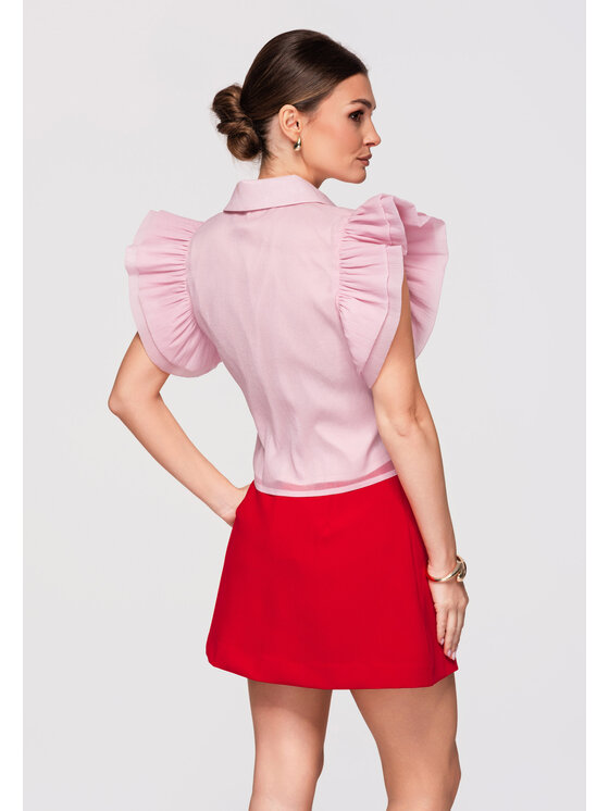 Ombre Ombre Koszula OW-SH-E0037 Różowy Slim Fit