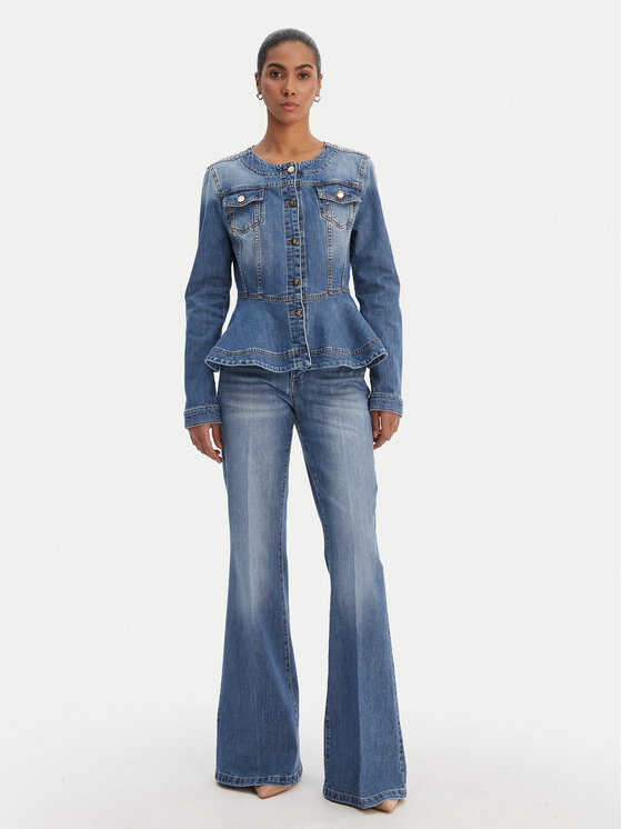 Fracomina Fracomina Kurtka jeansowa FR26SJ4007D40902 Niebieski Regular Fit