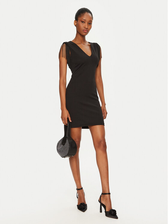 Rinascimento Rinascimento Cocktail obleka CFC0121754003 Črna Regular Fit
