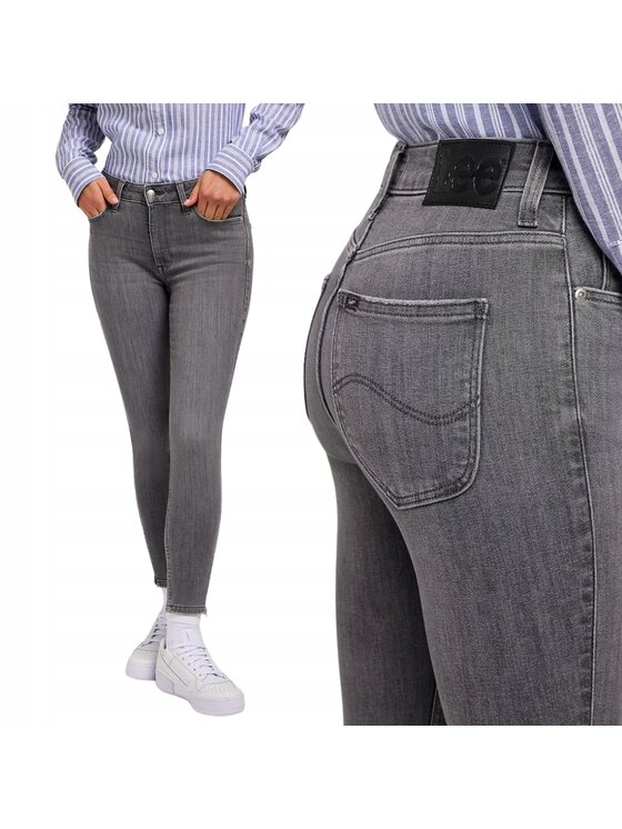 Lee Lee Jeansy SCARLETT Szary Skinny Fit