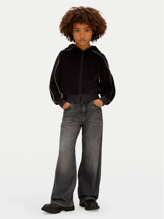 Calvin Klein Jeans Calvin Klein Jeans Sweatshirt Velvet IG0IG03088 Schwarz Regular Fit