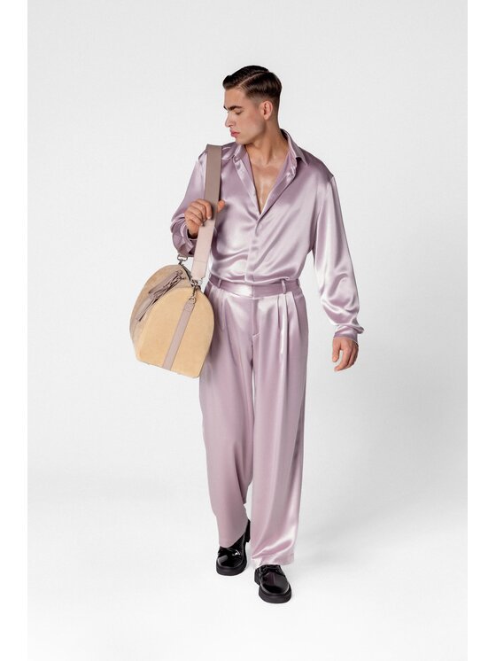 LE POSSÉ LE POSSÉ Spodnie materiałowe MHWST Fioletowy jasny Regular Fit