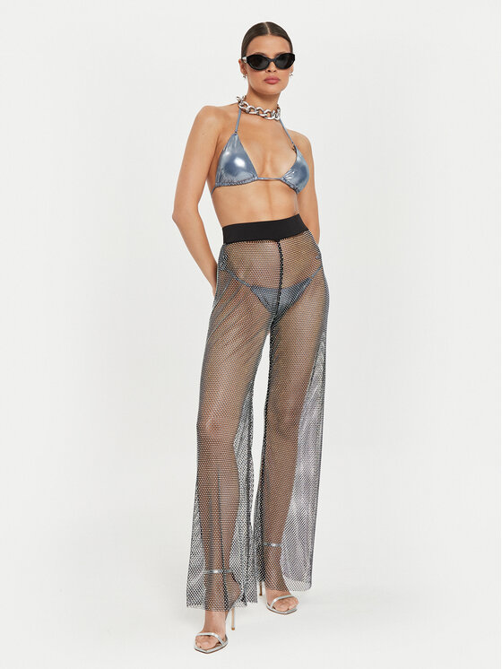 Guess Guess Pantaloni di tessuto Net E4YB00 KCDW0 Nero Regular Fit