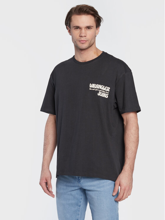 Wrangler Tricou Slogan W70NEEXV6 112321205 Negru Relaxed Fit