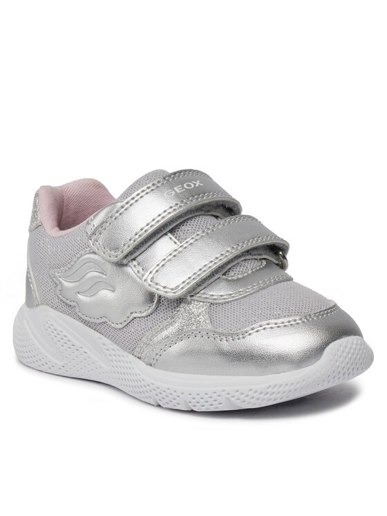 Geox® SPRINTYE: Chaussures À Scratch Argent Bébé Fille