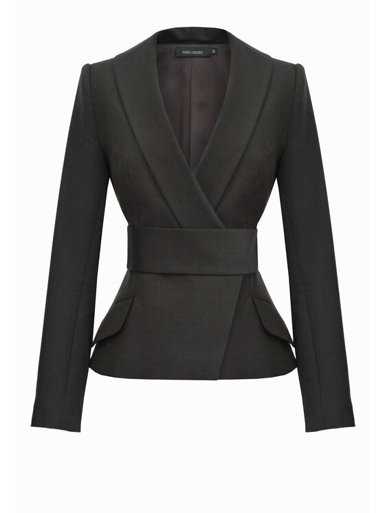 Kasia Zapała Kasia Zapała Marynarka Celeste Brązowy Slim Fit