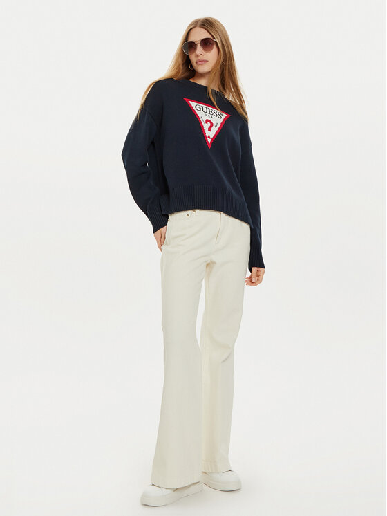 Guess Jeans Guess Jeans Sweater W4BR12 Z3HM1 Sötétkék Regular Fit