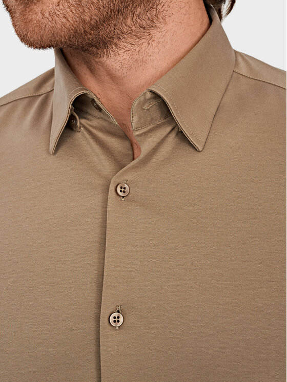 Evenemen Evenemen Koszula Stickat Beżowy Slim Fit