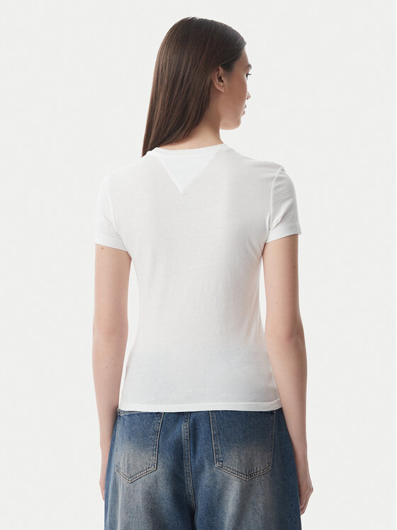 Tommy Jeans Tommy Jeans Тишърт Ess Logo DW0DW23479 Бял Slim Fit
