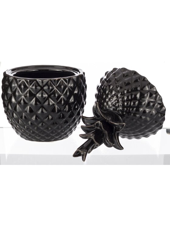 MIAhome MIAhome Pojemnik ananas dekoracja 23x12x12 cm PINYA Czarny