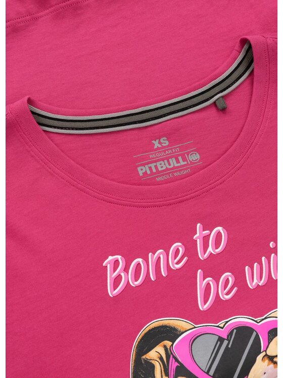 PITBULL PITBULL T-Shirt Koszulka damska SUNGLASSES DOG XL Różowy Regular Fit