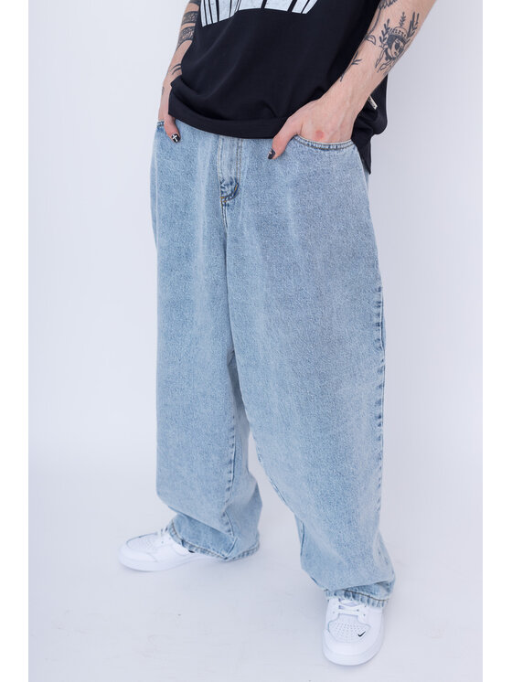 Kamuflage Kamuflage Jeansy Way Too Big Niebieski Baggy Fit