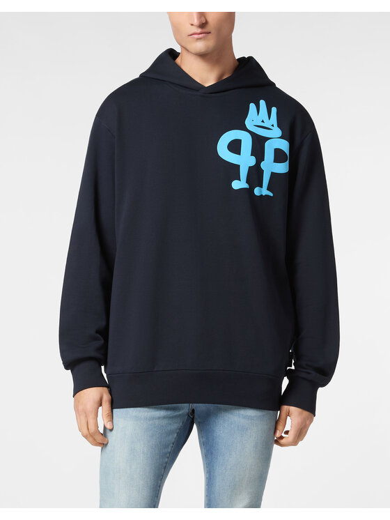 PHILIPP PLEIN PHILIPP PLEIN Mikina 9587 Modrá Regular Fit