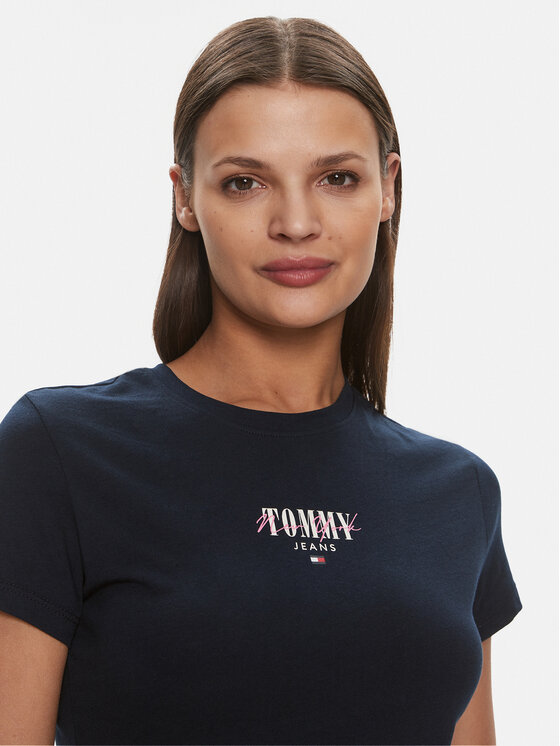 Tommy Jeans Tommy Jeans T-shirt Essential DW0DW17839 Tamnoplava Slim Fit