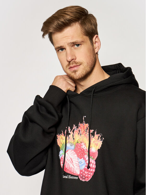 Local Heroes Local Heroes Pulóver Fruits On Fire AW21S0070 Fekete Regular Fit