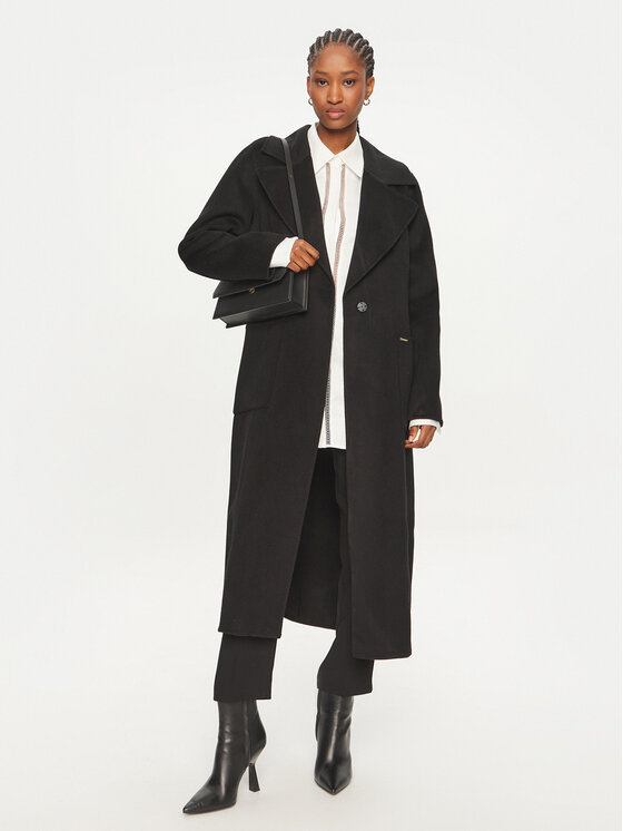 MICHAEL Michael Kors MICHAEL Michael Kors Vlněný kabát 77C5935M22 Černá Regular Fit