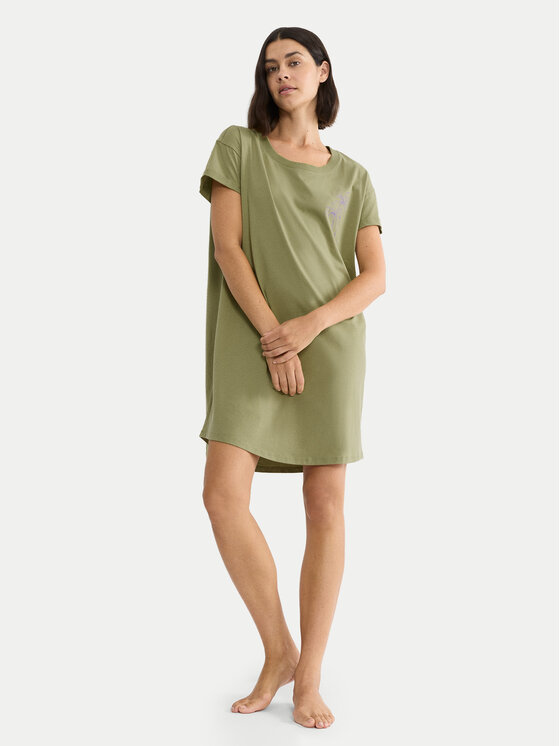 Triumph Triumph Nočná košeľa 10221117 Zelená Relaxed Fit