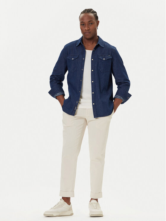 Mustang Mustang camicia di jeans Duver 1016950 Blu scuro Regular Fit