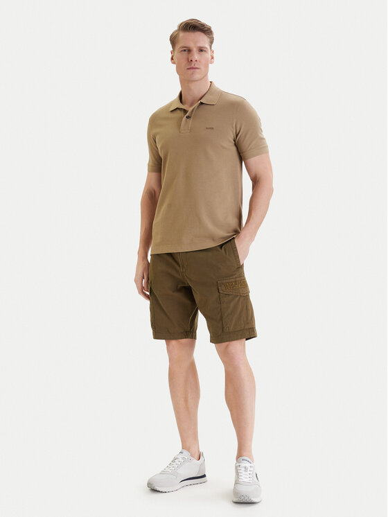 Napapijri Napapijri Szorty materiałowe N-Deline NP0A4HOT Khaki Regular Fit