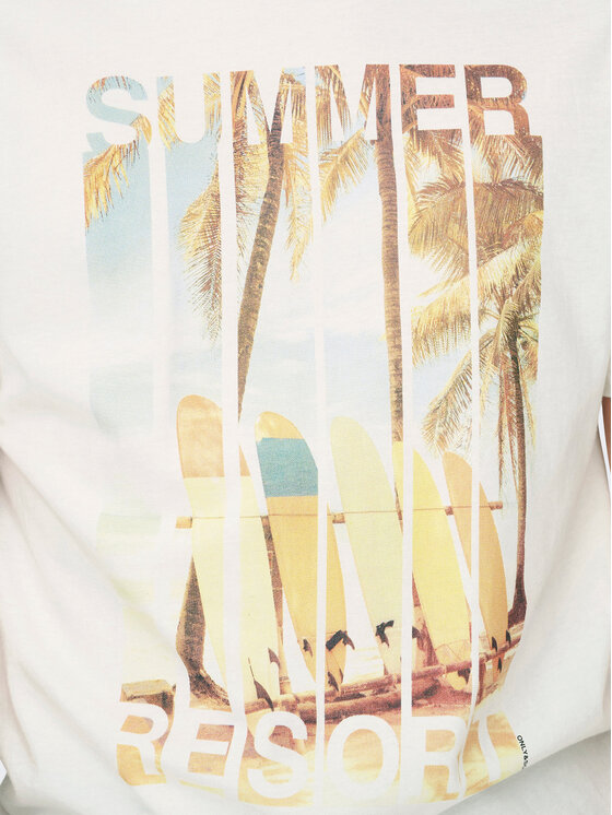 Only & Sons Only & Sons T-shirt Magdy 22029454 Bijela Regular Fit