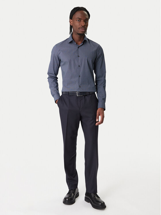 Calvin Klein Calvin Klein Koszula LV019EU083 Granatowy Slim Fit