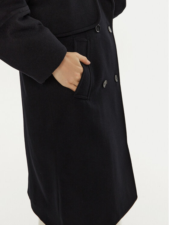 Munthe Munthe Gyapjú kabát Telly 243153324340 Sötétkék Loose Fit