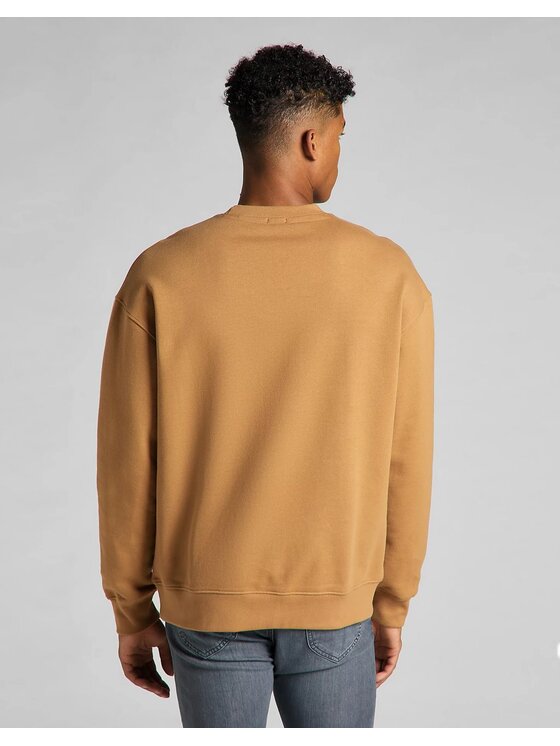 Lee Lee Bluza CORE LOOSE CREW Brązowy Regular Fit