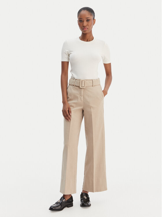 Marella Marella Kalhoty z materiálu Nicchia 2613131074 Béžová Regular Fit