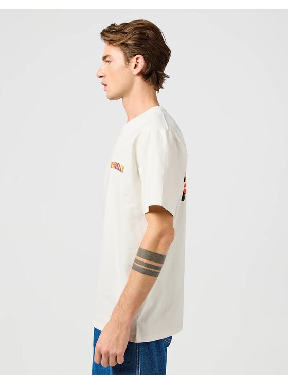 Wrangler Wrangler T-shirt Big Graphic Tee Bianco Regular Fit