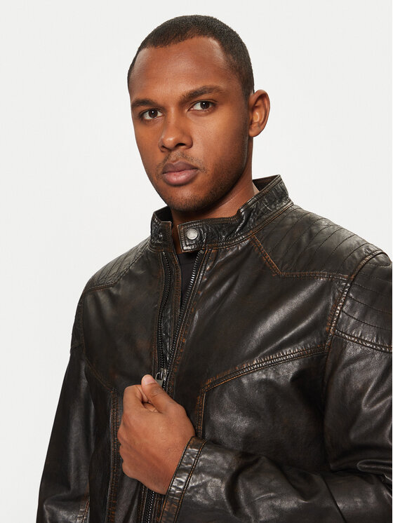 Milestone Milestone Lederjacke Arlington 51103860545 Braun Regular Fit