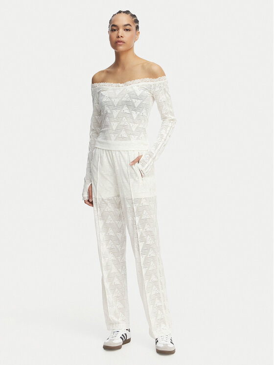 adidas adidas Spodnji del trenirke Firebird Classic KE3455 Écru Regular Fit