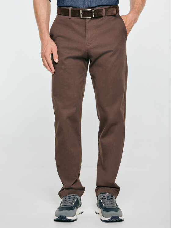 BIG STAR BIG STAR Chinosy TREVORE Brązowy Basic Fit