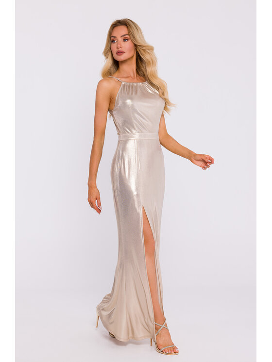 Made of Emotion Made of Emotion Abito da sera M833 Oro Sexy Straight Fit