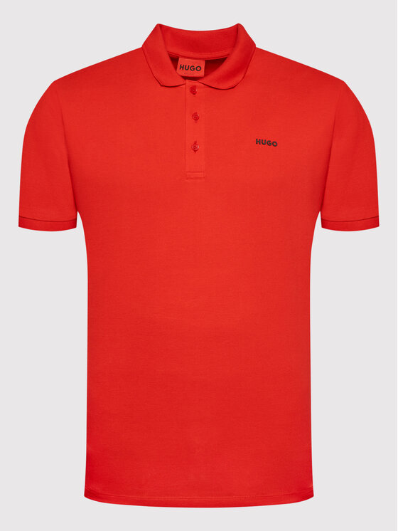 HUGO Hugo Тениска с яка и копчета Donos222 50466182 Червен Regular Fit