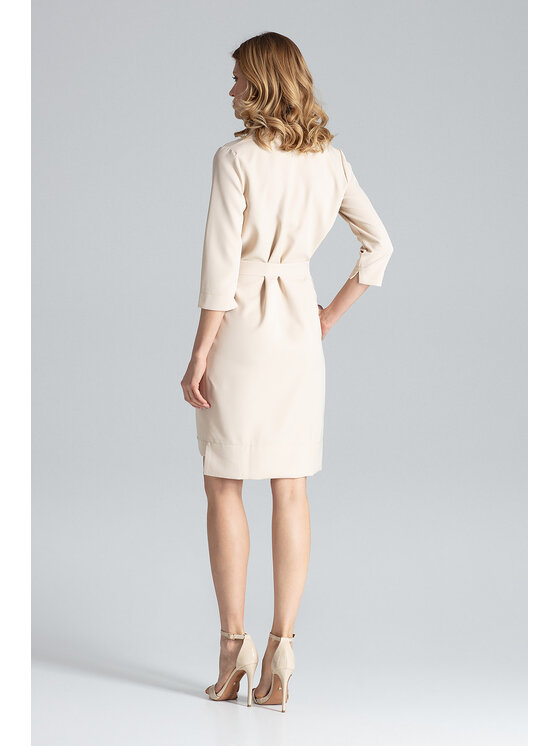FIGL FIGL Sukienka M644 Beżowy Regular Fit