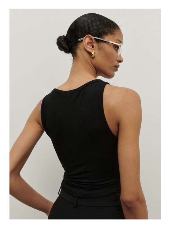 La Mania La Mania Top bez ramínek BASIC 3 CROP TOP Černá Classic Fit