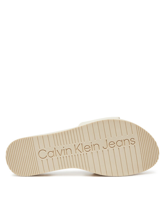 Calvin Klein Jeans Calvin Klein Jeans Šlepetės Flatform Sandal Slide In Nylon YW0YW01791 Écru