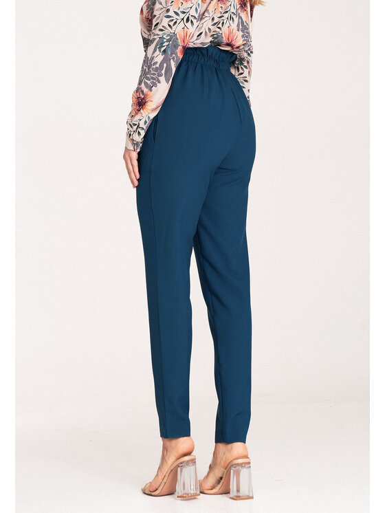 FIGL FIGL Spodnie damskie M1072 Granatowy Regular Fit