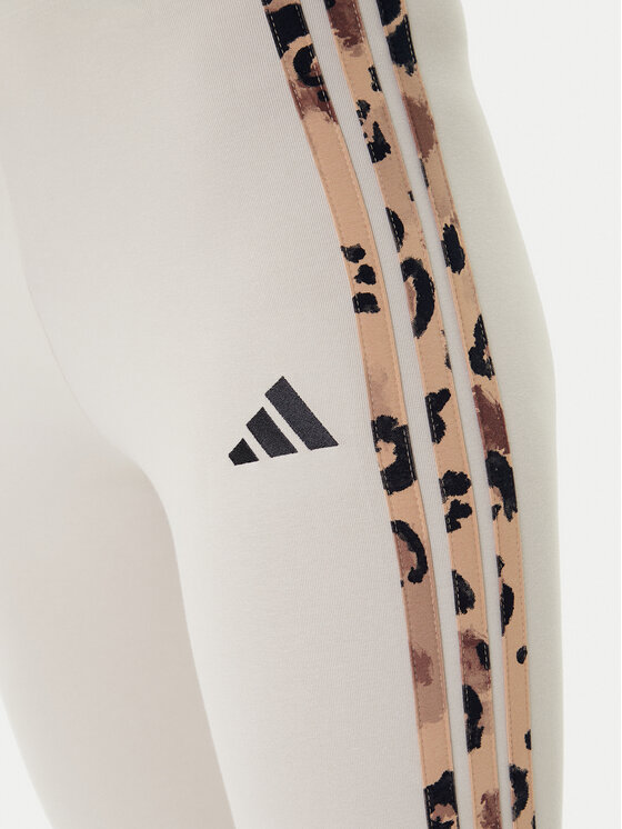 adidas adidas Legginsy Animal Print 3-Stripes JM1867 Beżowy Slim Fit