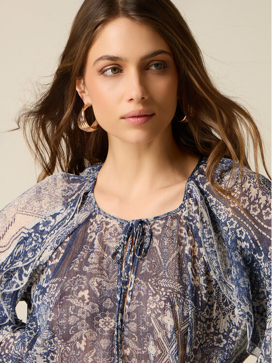 Oltre Oltre Blusa 2084J000864N0Z4 Blu Regular Fit