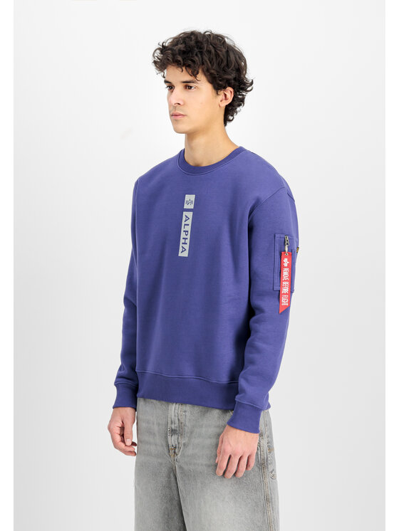 Alpha Industries Alpha Industries Bluza Alpha Puff Print Sweatshirt Fioletowy Regular Fit