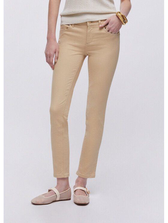 Liu Jo Liu Jo Spodnie materiałowe WA6404T367A41208 Beżowy Slim Fit