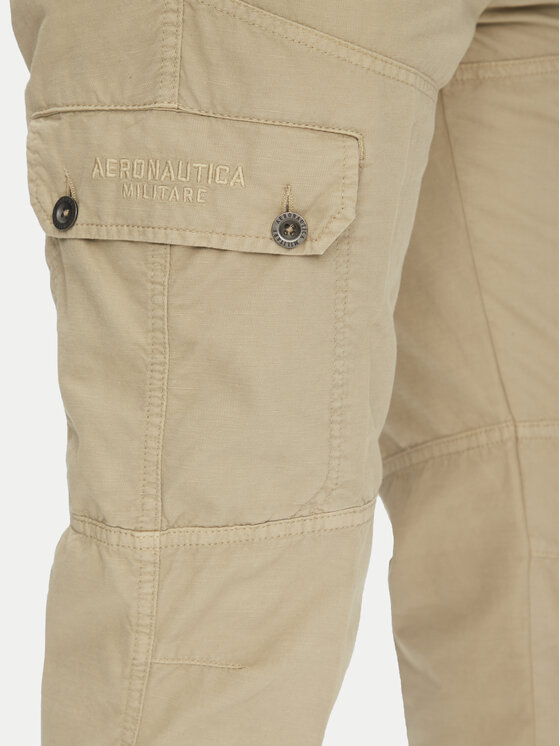 Aeronautica Militare Aeronautica Militare Medžiaginės kelnės 251PA1662CT3526 Smėlio Regular Fit