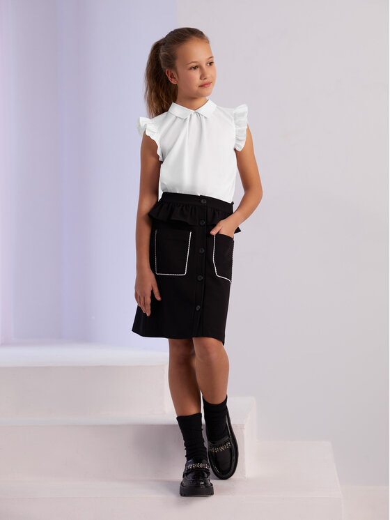 SLY SLY Spódnica 4S-304A Czarny Comfortable Fit
