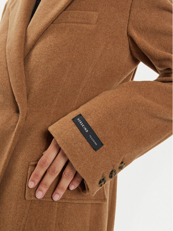 Herskind Herskind Vuneni kaput Ultra 5379816 Smeđa Regular Fit