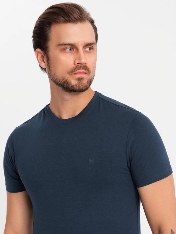 Ombre Ombre Komplet 2 t-shirtów Z101 Granatowy Slim Fit