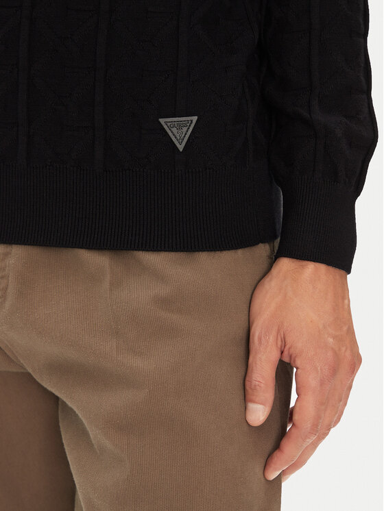 Guess Guess Džemperis M5YR07 Z3FC2 Melns Regular Fit